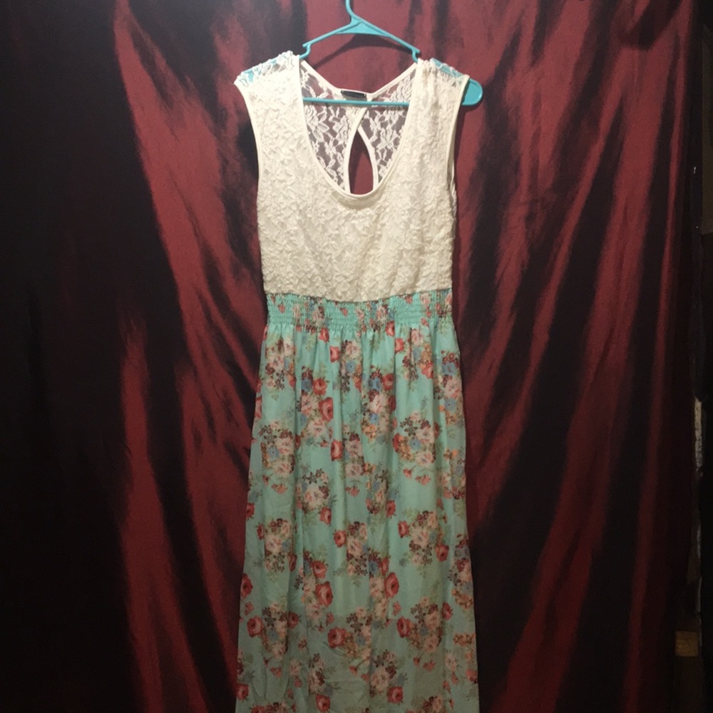 Lacey and floral maxi dress